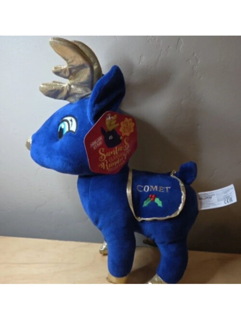 Cupid Sugar Loaf 12” Reindeer Collection Plush Stuffed Toy Blue & Silver